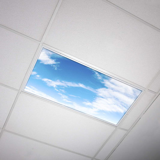 Rynx | Octo Lights Fluorescent Light Covers 2X4 - Cloud 010, Backlit Film, Headache Relief