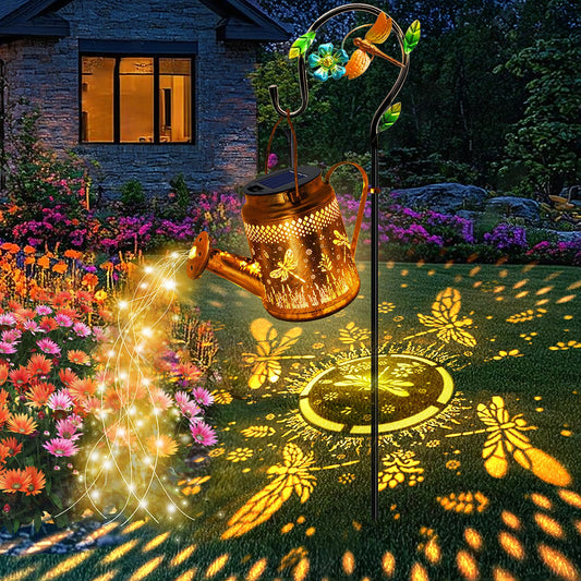 Rynx | Sunlight Outdoor Garden Decor, Dragonfly Hanging Watering Can Landscape Lights Waterproof Yard Decorations For Outdoor Porch