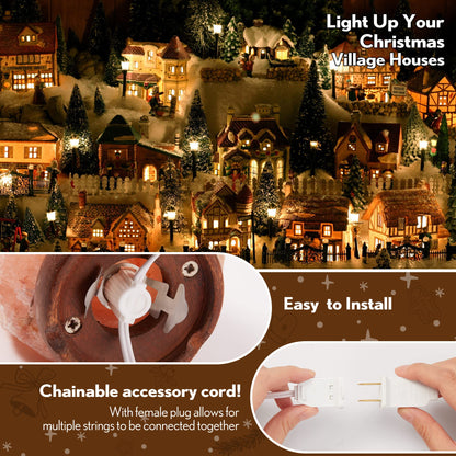 Rynx | Meonum 8.2 foot LED light cable with 3 warm white bulbs for Halloween and Christmas decorations