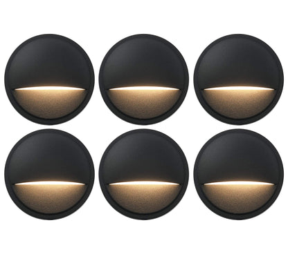 Rynx | Gkoled 12V Low Voltage Deck Posts Lamps - Led Stair Risers Lighting, 6-Pack, Black Aluminum Finish