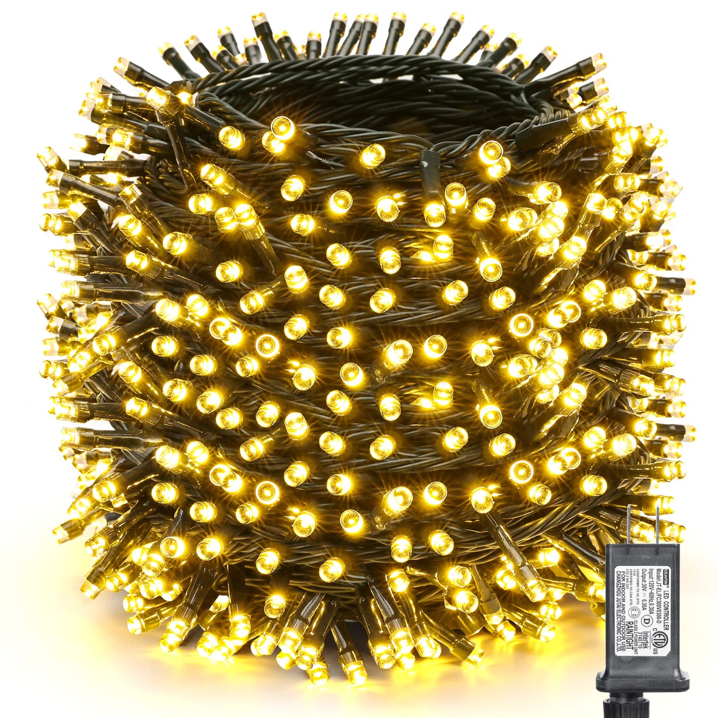 Rynx | Toodour Christmas Lights Outdoor, 338Ft 1000 Led Christmas Floodlights, 8 Modes, Timer, Waterproof Christmas Fairy Lights for Home Garden Patio Wedding Party Tree Xmas Decorations - Warm White