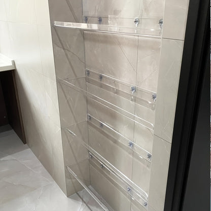 Rynx | Acrylic Shelf - Floating Hanging Shelf - Drill-Free Shower Shelf and Storage Shelf