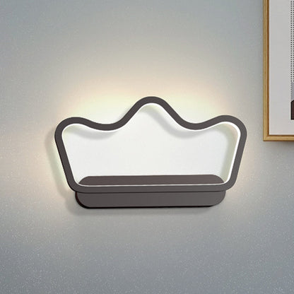 Rynx | Iron Bear/Crown Frame Wall Lamp Nordic Style LED Wall Fixture in Black/Gold for Children's Bedside