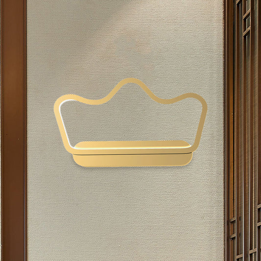 Rynx | Iron Bear/Crown Frame Wall Lamp Nordic Style LED Wall Fixture in Black/Gold for Children's Bedside