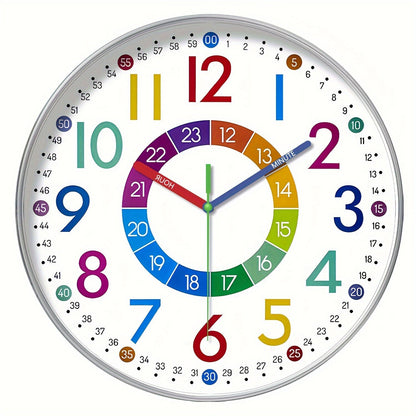 Rynx | Quiet Educational Wall Clock with Colorful Hands