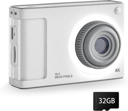 Rynx | 1080P Kids Camera with 32GB Card, 48MP 8X Zoom Digital Point-and-Shoot Camera