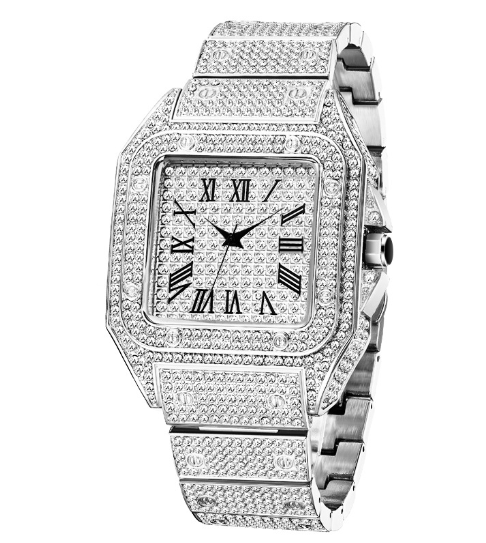 RYNX | Missfox Ice Out Square Watch For Men