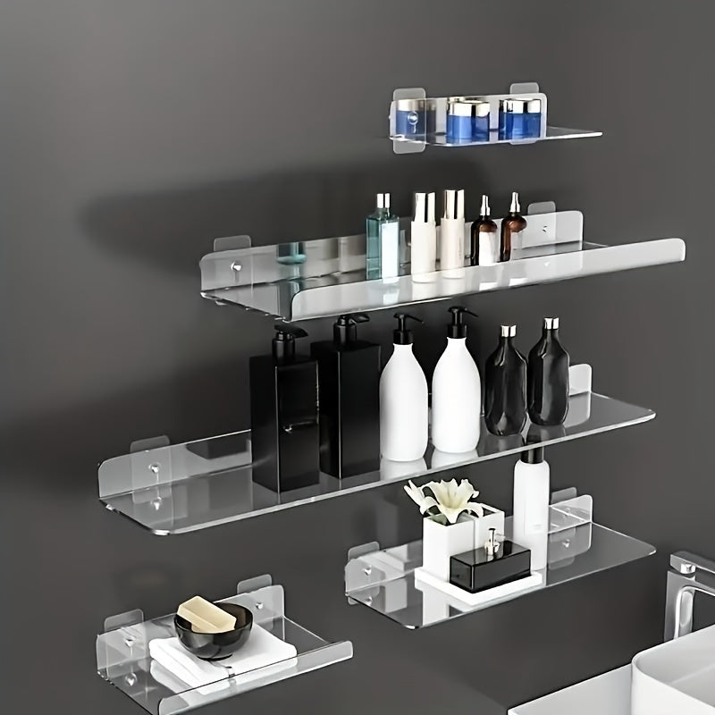 Rynx | Acrylic Shelf - Floating Hanging Shelf - Drill-Free Shower Shelf and Storage Shelf