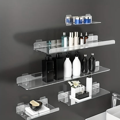 Rynx | Acrylic Shelf - Floating Hanging Shelf - Drill-Free Shower Shelf and Storage Shelf