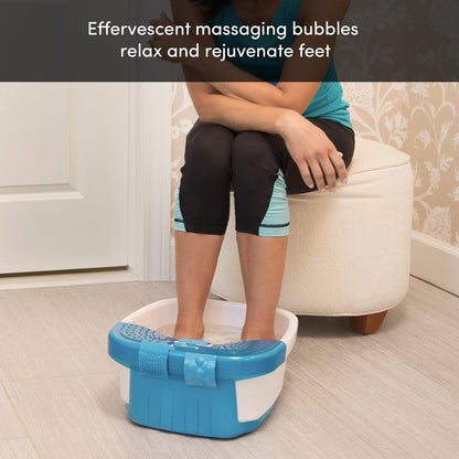 Rynx | Bubble Bliss Deluxe Foot Bath with Heat, Massaging Arch, 3 Acupressure Attachments, Splash Protection, Raised Nodes Holding Bubbles