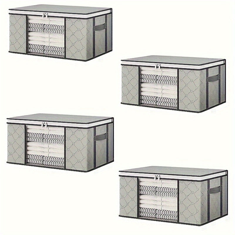 Rynx | Set of 4 Foldable Storage Bags – Gray with Window