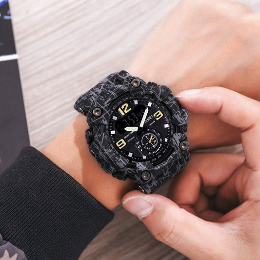 Rynx | Men's multifunctional large face sports watch, waterproof shockproof camouflage series