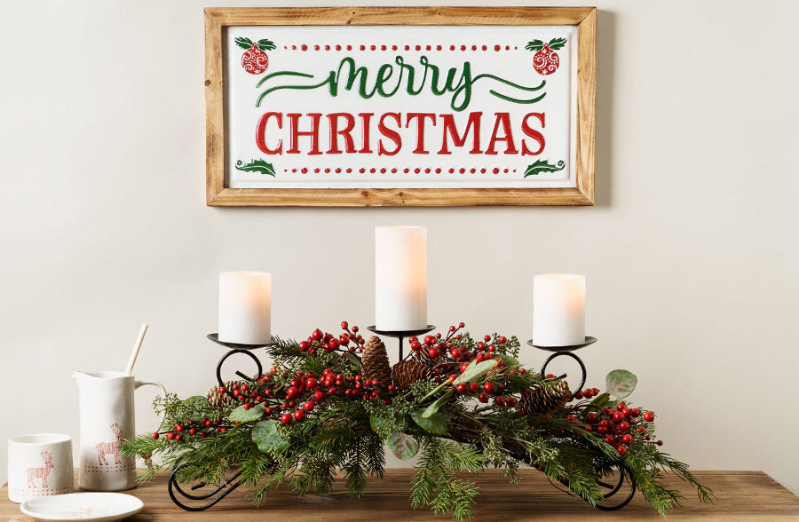Rynx | Nostalgic Merry Christmas Sign with Wooden Frame
