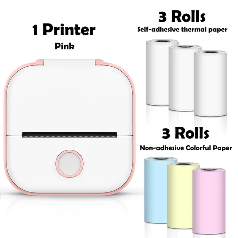 Rynx | T02 Portable Mini Wireless Thermal Pocket Printer Self-Adhesive Stickers Used for DIY, Journal Stickers Portable Printer