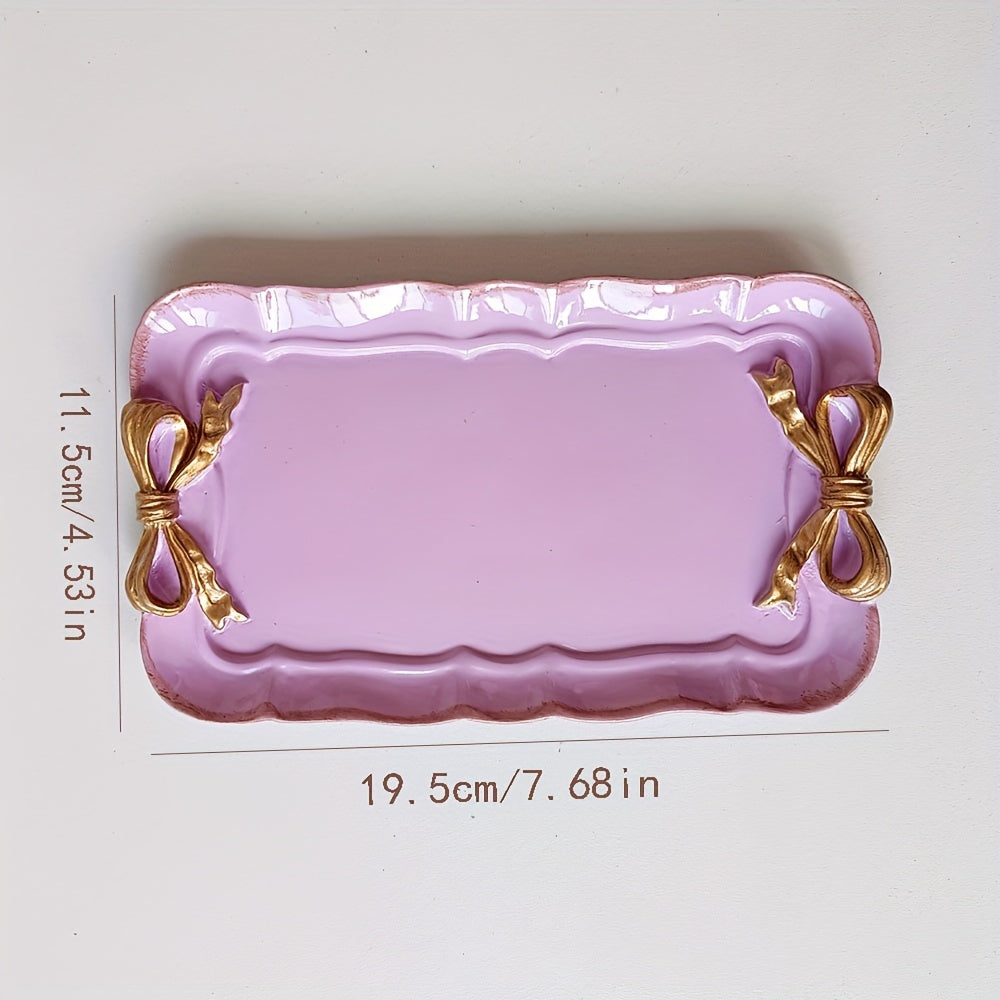 Rynx | VintageServe-Dessert Plate - Rectangular Harse Candy Bowl with Bow Button