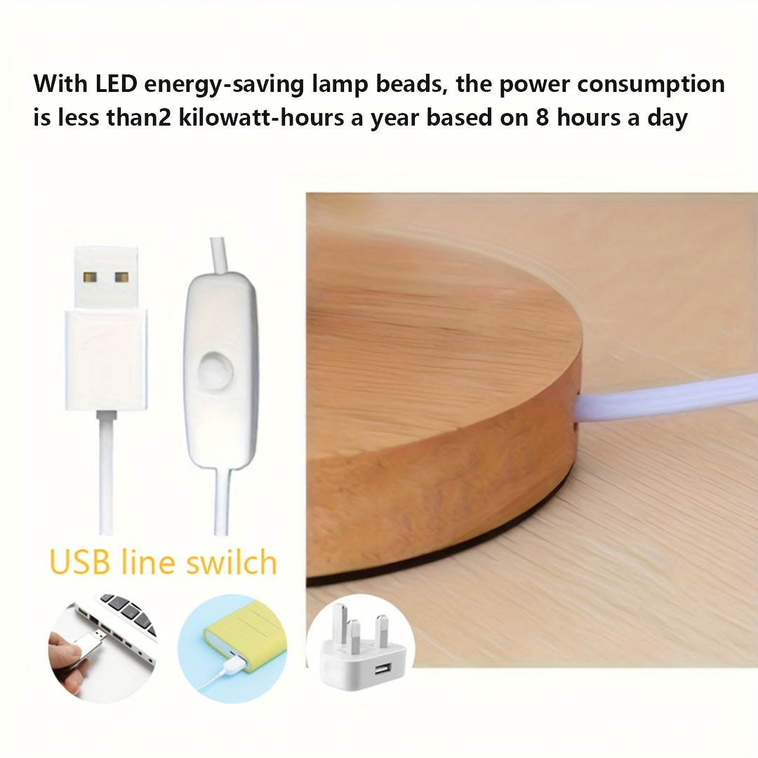 Rynx | LumiCrystal - Glass Crystals Table Lamp, LED Light Source, USB-Powered, Ideal