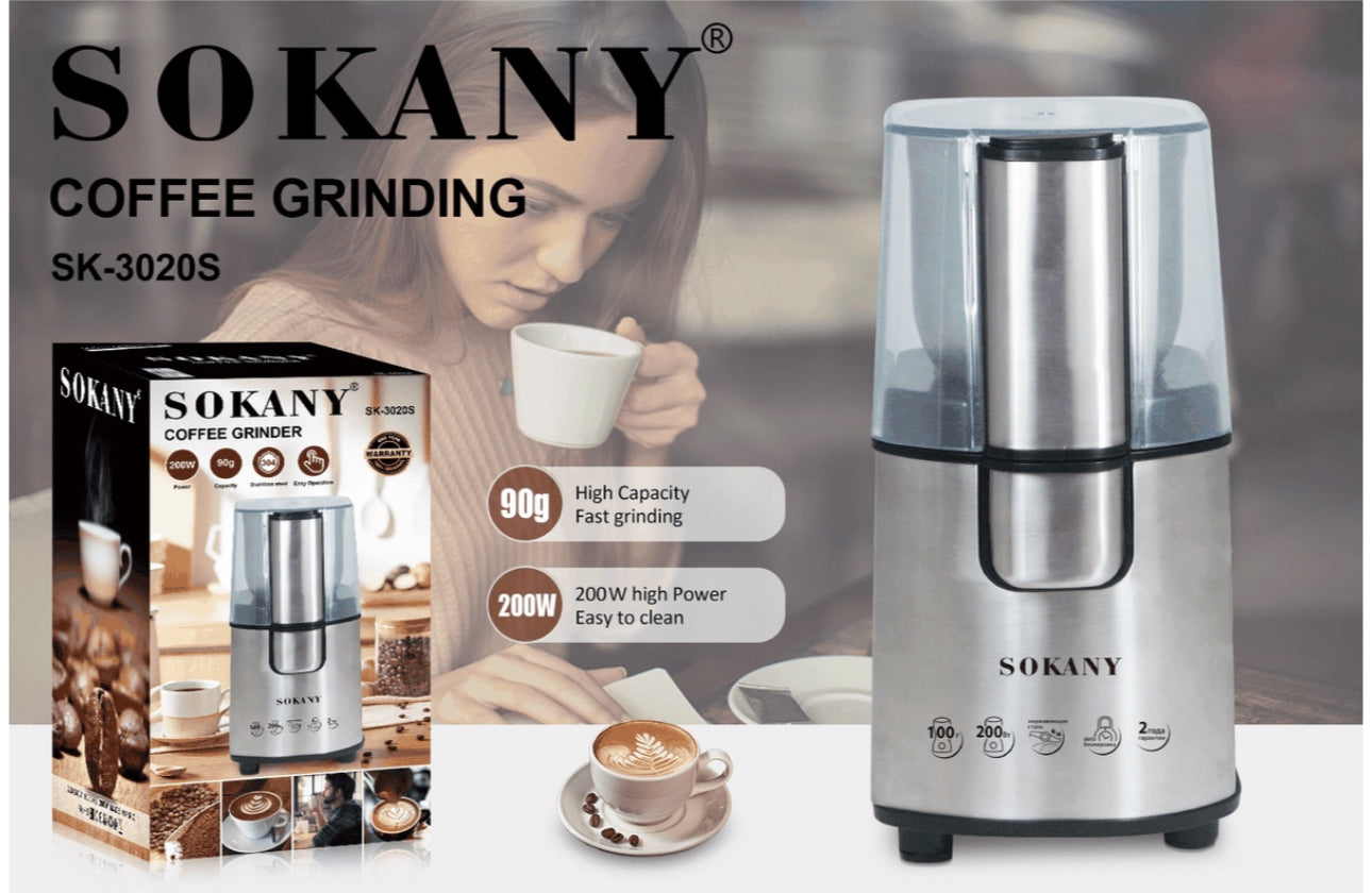 Rynx | SOKANY Electric Coffee Grinder 200w