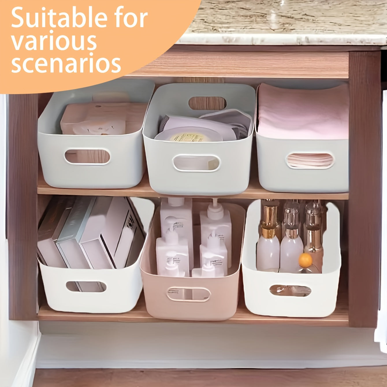 Rynx | Set of 10 Storage Boxes - Lightweight Plastic Organizer
