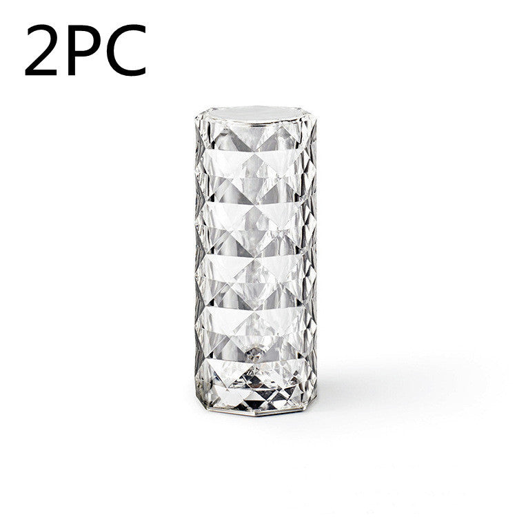Rynx | Nordic Crystal Lamp USB Table Lamps Bedroom Touch Dimming Atmosphere Diamond Night Light Rose Projector Lamp Decor