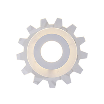 Rynx | White Finish Gear Wall Lamp Creative Acrylic LED Wall Light for Boys Girls Bedroom