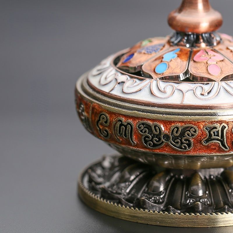 Rynx | Legin plate incense burner household Tibetan Eight Treasures Eight Luck Sandalwood incense burner Nepal tea ceremony offerings