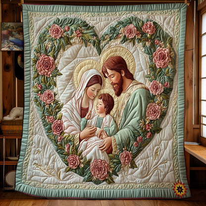 Rynx | Heart Flowers Holy Family Quilt