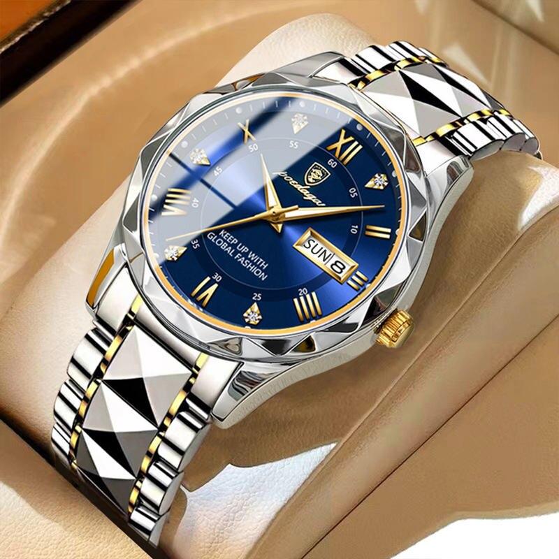 Rynx | Luxury Stainless Steel Quartz Men's Watch with Luminous Date Week Display