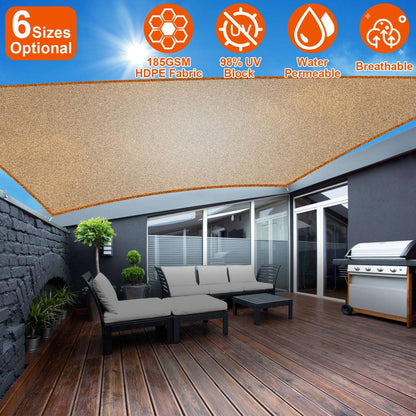 Rynx | 98% UV Blockers Awning Hide Rectangular Shade Sail Top Canopy