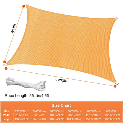 Rynx | 98% UV Blockers Awning Hide Rectangular Shade Sail Top Canopy