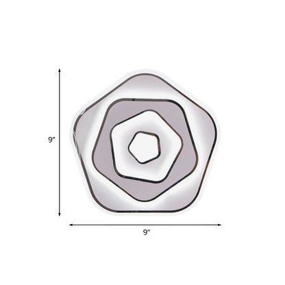 Rynx | White Round/Pentagon Wall Lighting Idea Nordic LED Acrylic Wall Lamp for the Study Room, White/Warm Light