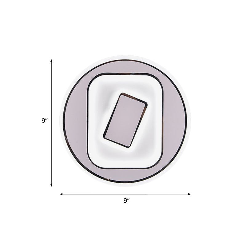 Rynx | White Round/Pentagon Wall Lighting Idea Nordic LED Acrylic Wall Lamp for the Study Room, White/Warm Light