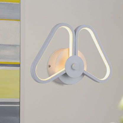 Rynx | Metallic Double Triangle Scone Light Simplicity White/Black LED Wall Light Idea in White/Warm Light