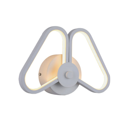 Rynx | Metallic Double Triangle Scone Light Simplicity White/Black LED Wall Light Idea in White/Warm Light
