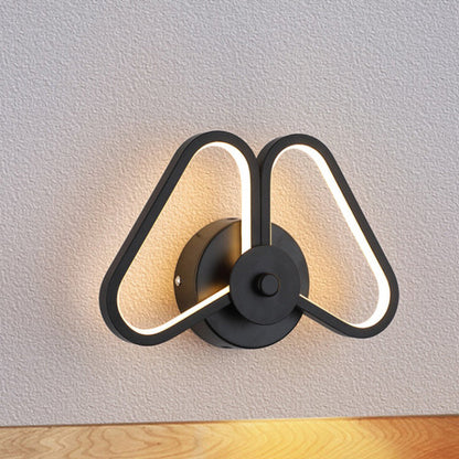 Rynx | Metallic Double Triangle Scone Light Simplicity White/Black LED Wall Light Idea in White/Warm Light