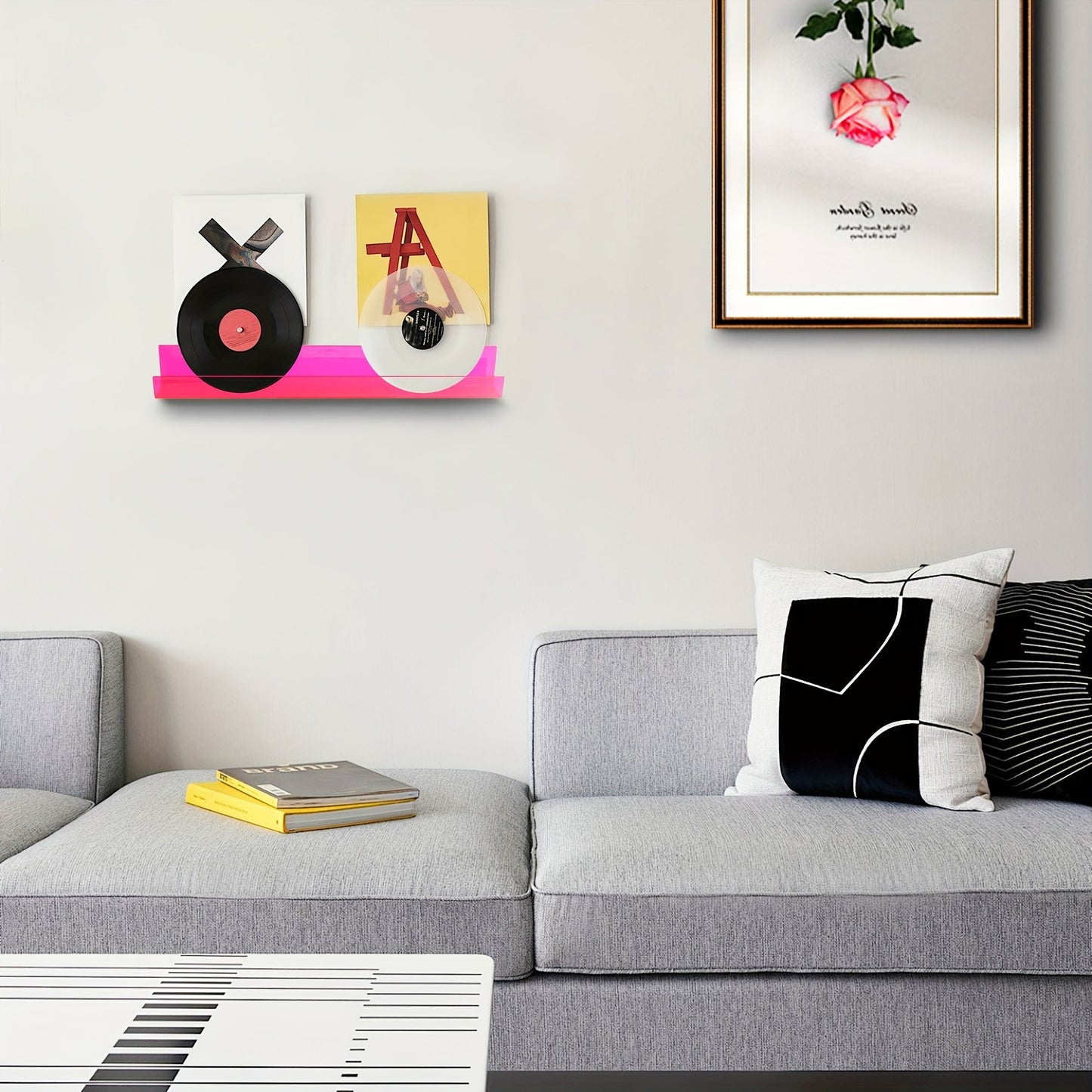 Rynx | AcrylicClear - Floating Transparent Storage Shelves for Bedroom, Living Room & Bathroom