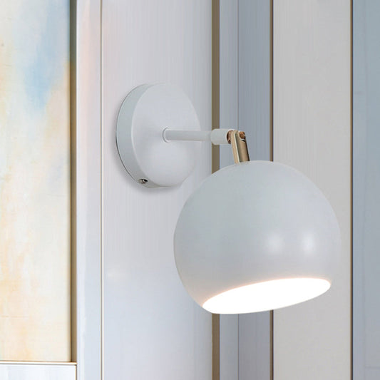 Rynx | Adjustable Global Bedroom Wall Lamp Light Fixture Industrial Style Metal 1 Light White Wall Fixture Light