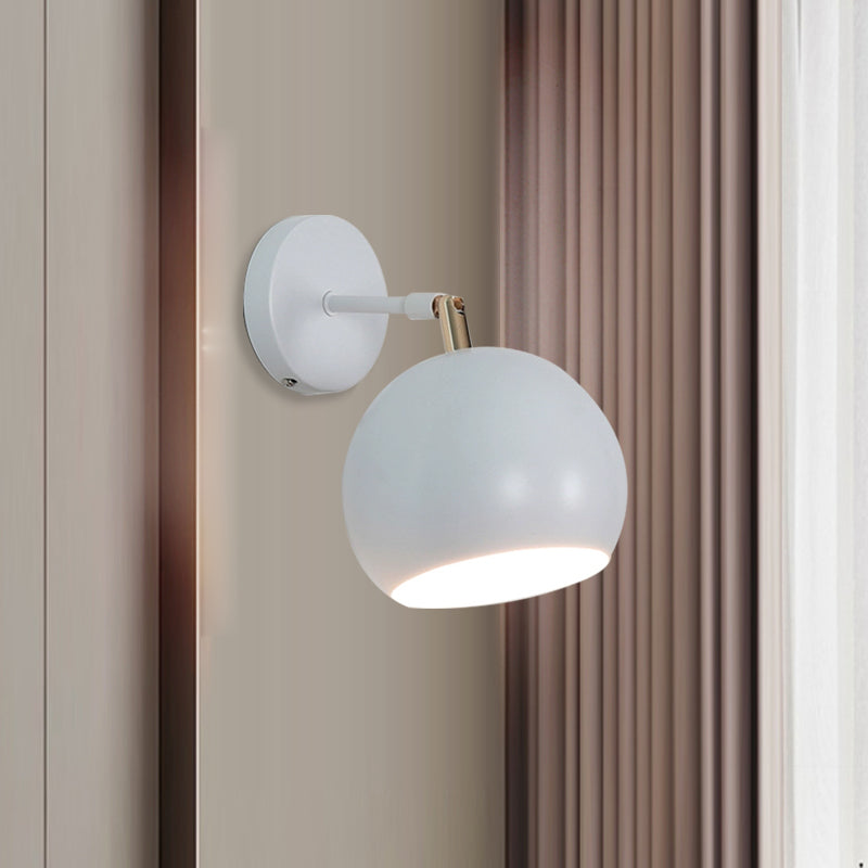 Rynx | Adjustable Global Bedroom Wall Lamp Light Fixture Industrial Style Metal 1 Light White Wall Fixture Light