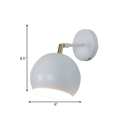 Rynx | Adjustable Global Bedroom Wall Lamp Light Fixture Industrial Style Metal 1 Light White Wall Fixture Light