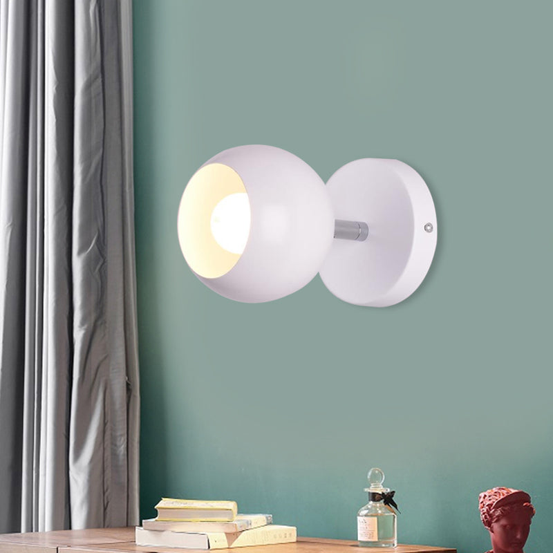 Rynx | Retro Style Global Wall Lighting 1 Light Metal Wall Lamp in White for Living Room