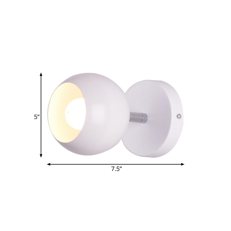 Rynx | Retro Style Global Wall Lighting 1 Light Metal Wall Lamp in White for Living Room