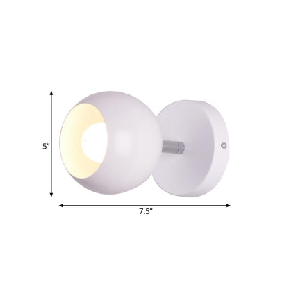 Rynx | Retro Style Global Wall Lighting 1 Light Metal Wall Lamp in White for Living Room