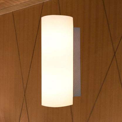 Rynx | Cylindrical Bedroom Wall Light White Glass 1 Light Modernist Wall Mount Light