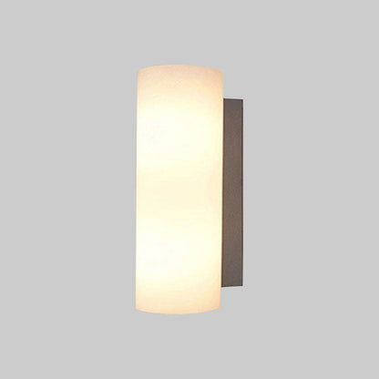 Rynx | Cylindrical Bedroom Wall Light White Glass 1 Light Modernist Wall Mount Light