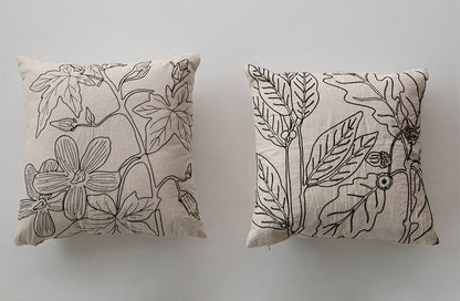 Rynx | Botanical embroidered pillows, set of 2
