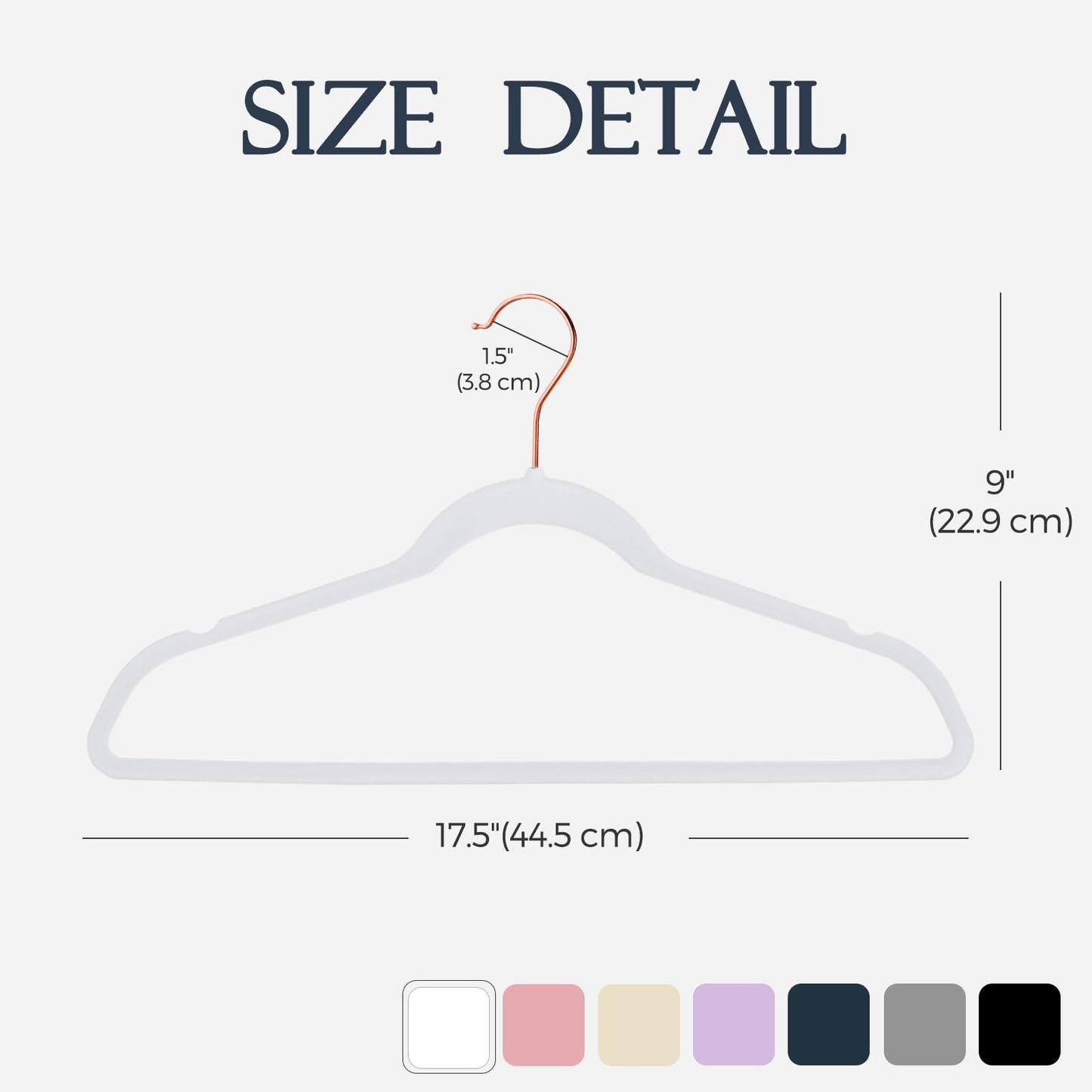 Rynx | 20/30/60 Pack Velvet Hangers - Premium Non-Slip Felt Hangers with Sturdy Black/White Finish - Heavy Duty Coat and Suit Hangers with Space-Saving 360° Rotating Rose Gold/Galvanized Metal Hook