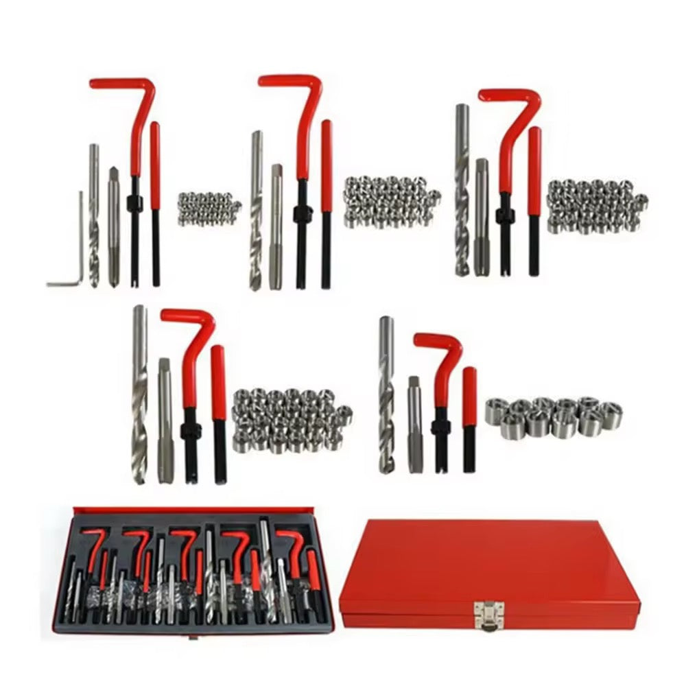 Rynx | Helicoil Thread Repair Kit M5 M6 Metric8 Metric10 M12 Thread Tool Spiral Drill - 131 Pieces