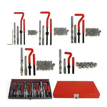 Rynx | Helicoil Thread Repair Kit M5 M6 Metric8 Metric10 M12 Thread Tool Spiral Drill - 131 Pieces