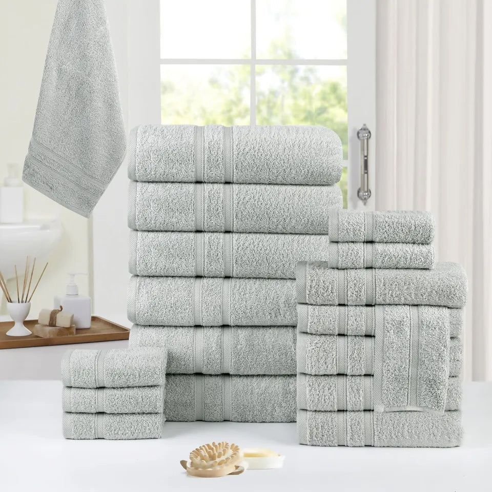 Rynx | 18-pieces: Bibb Home Zero Twist Egyptian cotton towel set