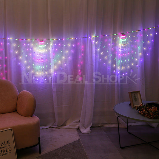 Rynx | 9.84ft LED Peacock Pattern Curtain String Lights (Extendable)