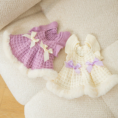 Rynx | Knit Dog Cat Sweater Dresses Keep Warm for Fall Winter